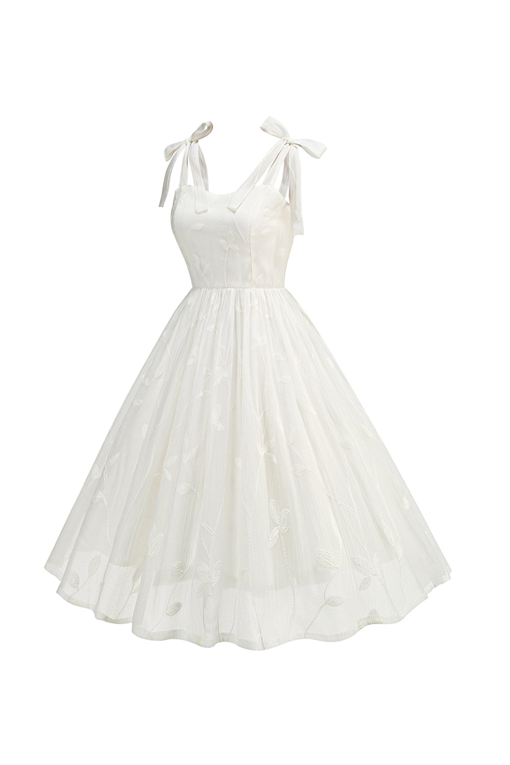Robe de cocktail blanche courte plissée à bretelles fines – coupe A-ligne