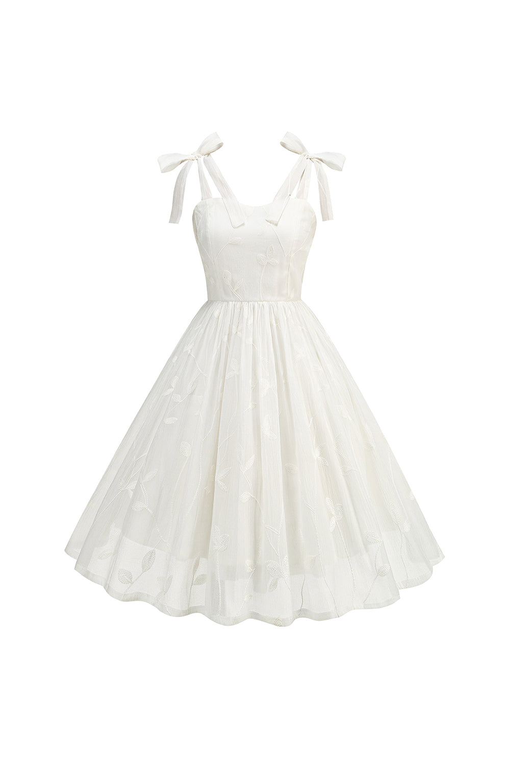 Robe de cocktail blanche courte plissée à bretelles fines – coupe A-ligne